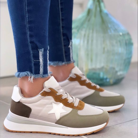 Zapatilla Estrella - Verde /Gris