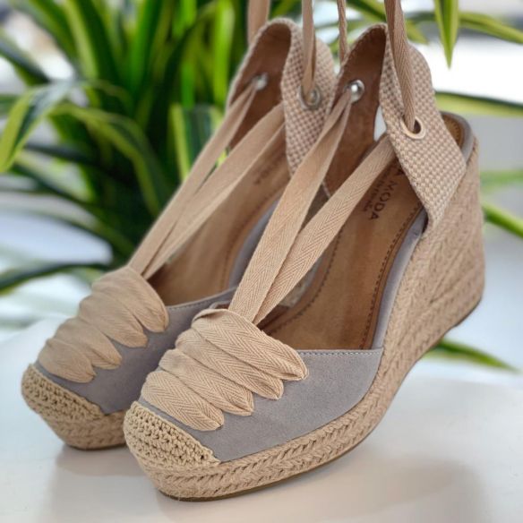 Cuñas Alma Antelina - Azul/Beige