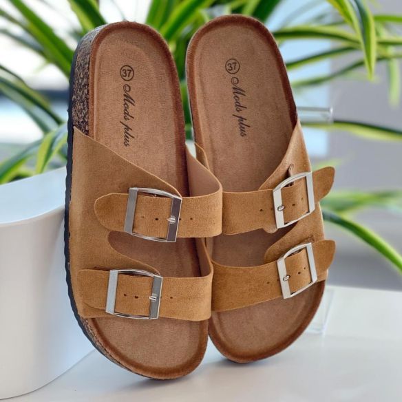 Sandalia Hebillas - Camel