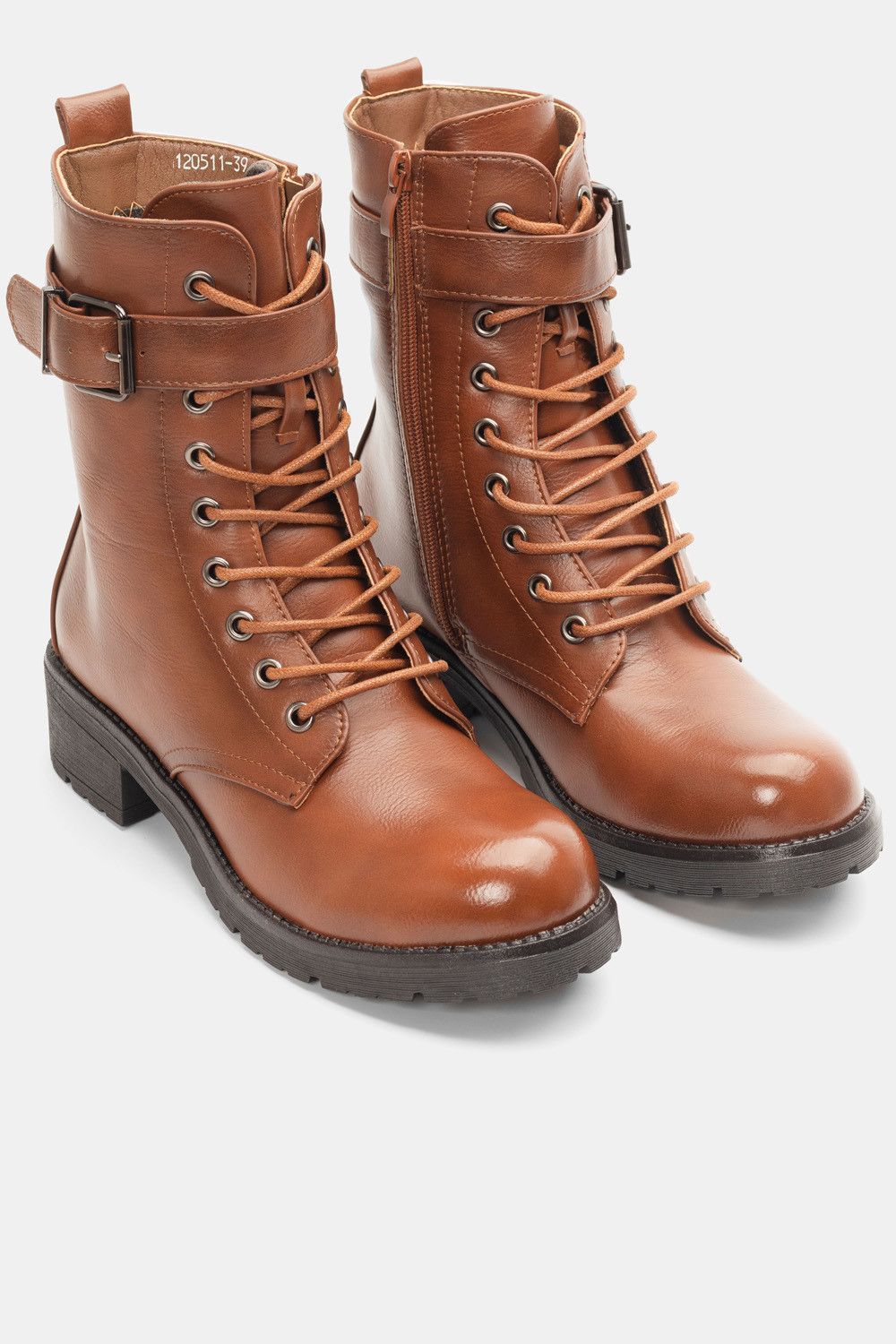 Bota Militar Hebilla - Marrón - Imagen 4
