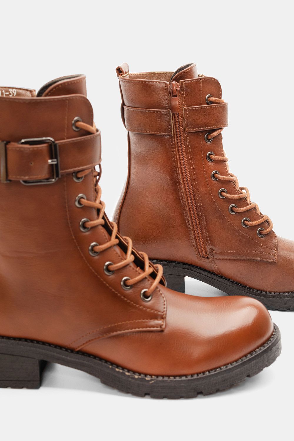 Bota Militar Hebilla - Marrón - Imagen 2