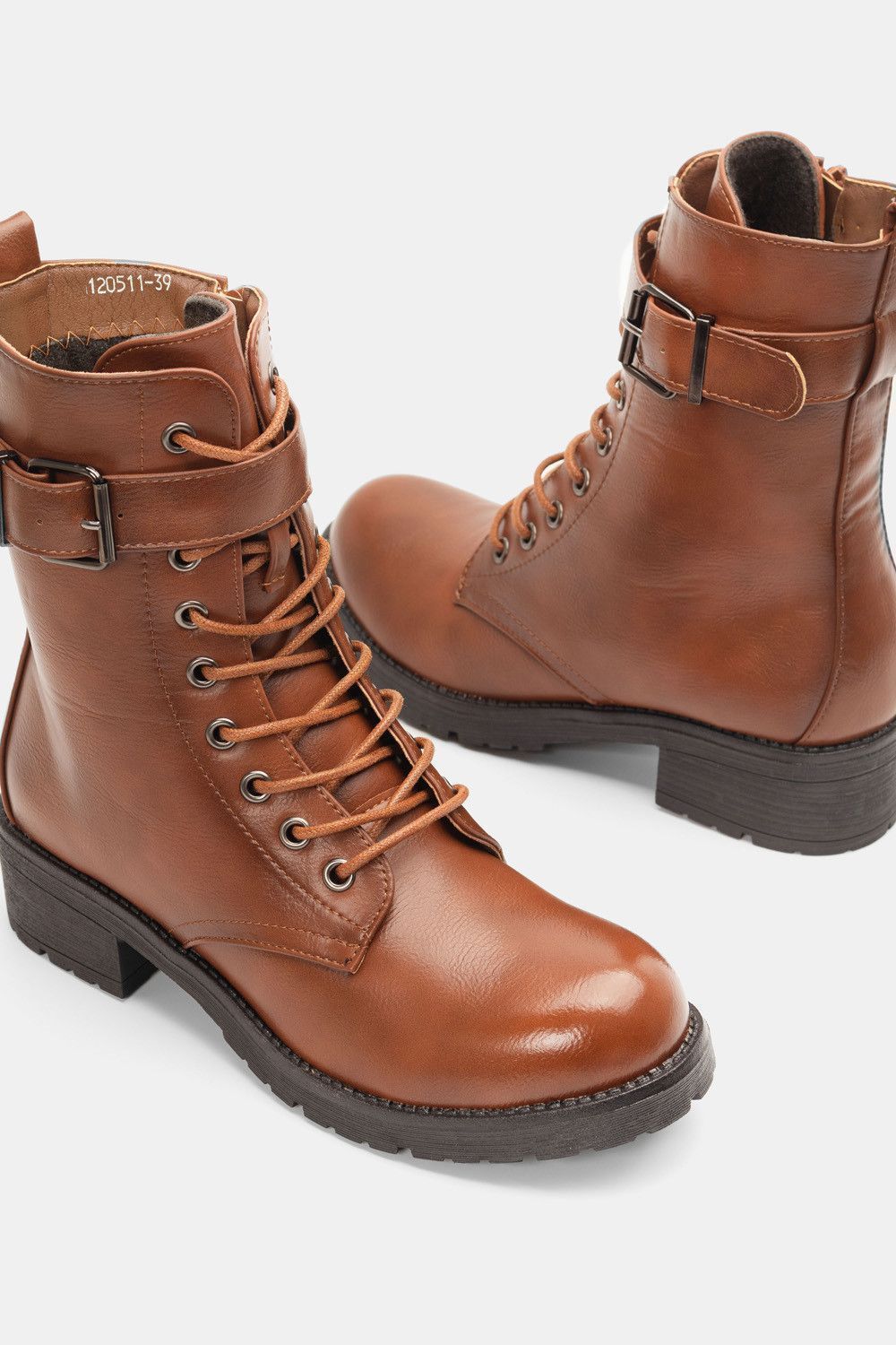 Bota Militar Hebilla - Marrón - Imagen 3