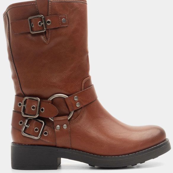 Bota Motera Biker Hebillas - Marrón