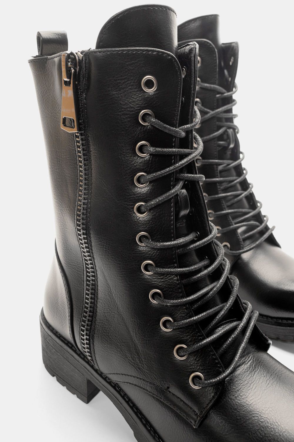 Bota Militar Doble Cremallera - Negro - Imagen 5