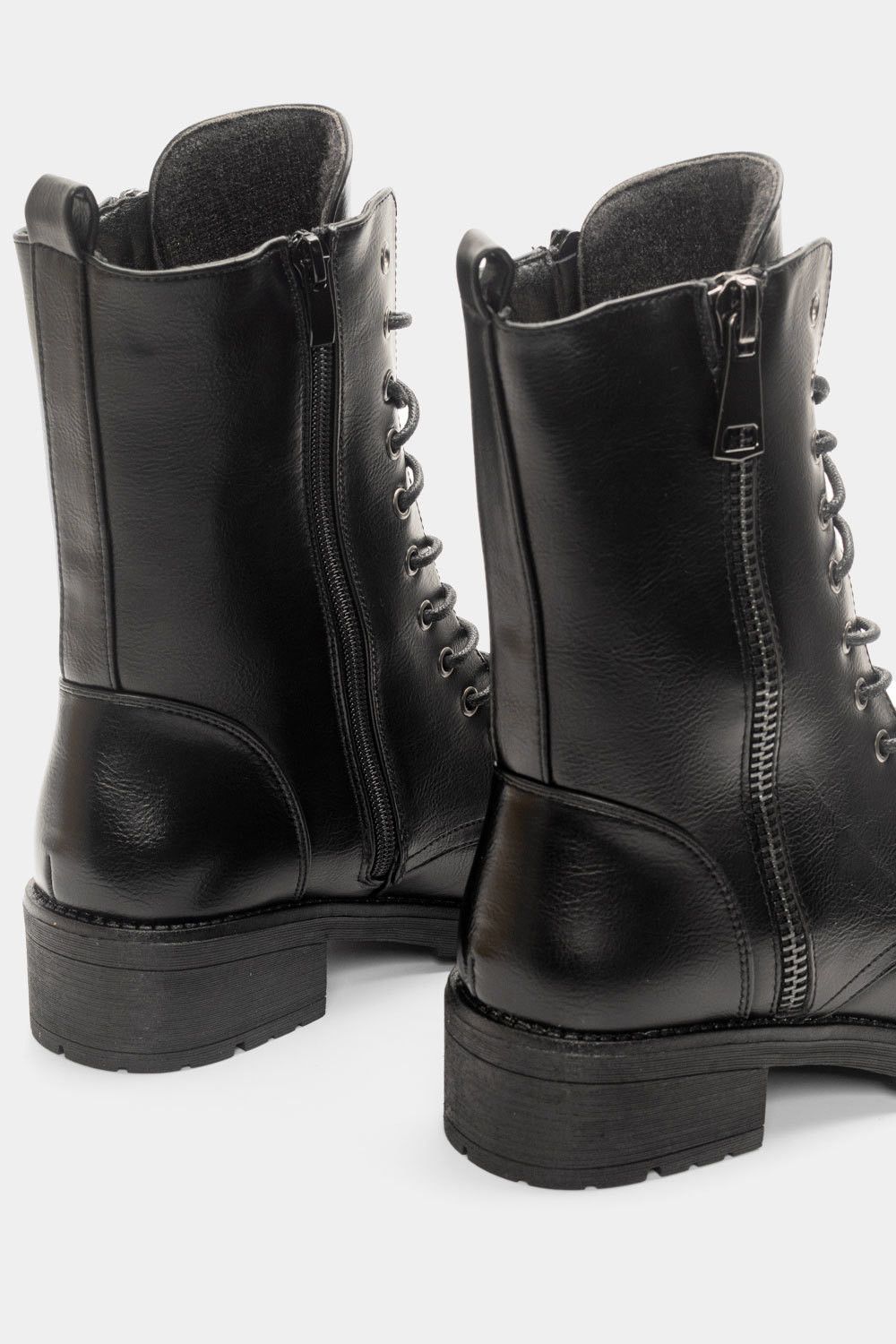 Bota Militar Doble Cremallera - Negro - Imagen 4
