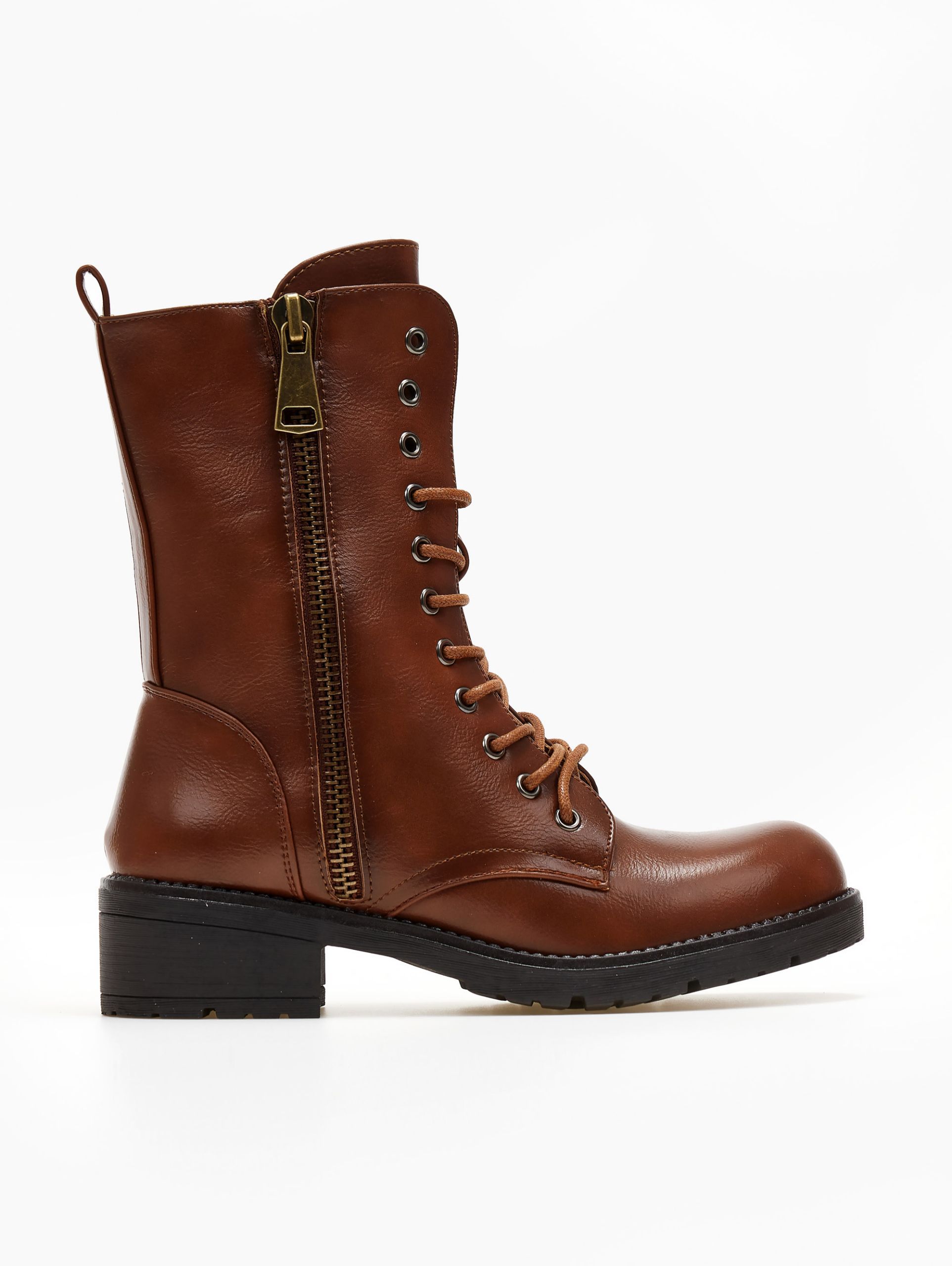 Bota Militar Doble Cremallera - Marrón - Imagen 6