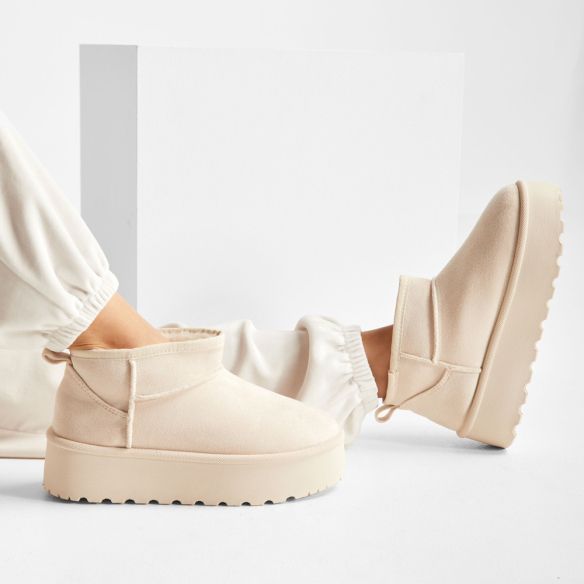 Botín Pelito - Beige Claro