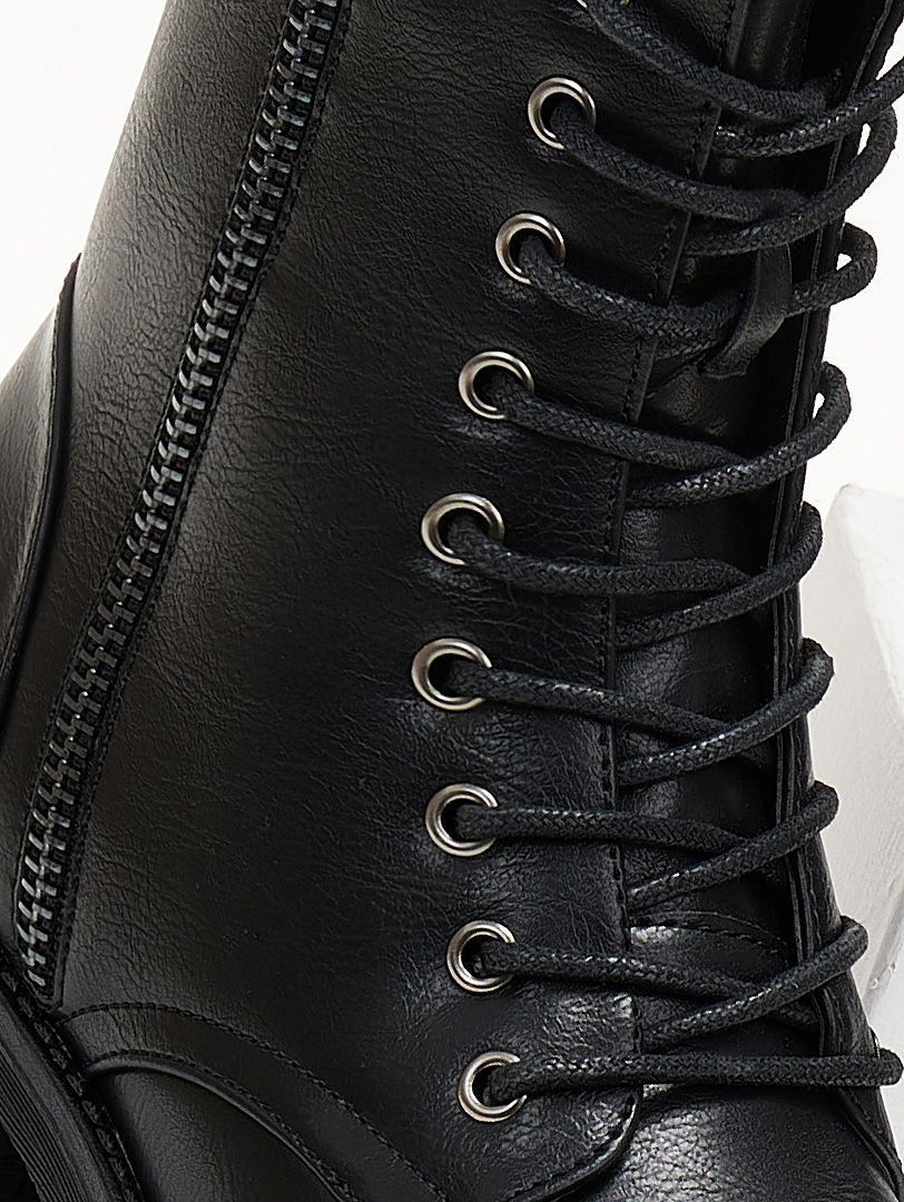 Bota Militar Doble Cremallera - Negro - Imagen 7