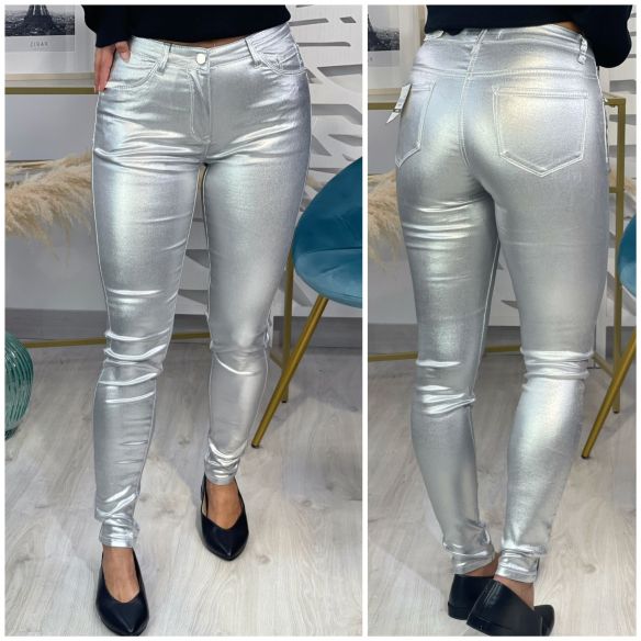 Pantalón Polipiel Plateado