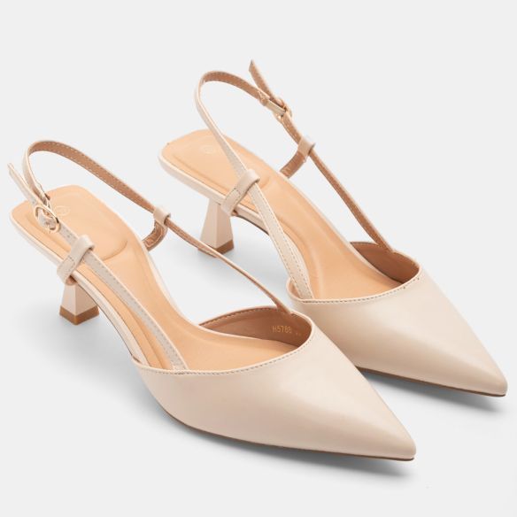 Zapato Salón Talón Abierto - Beige
