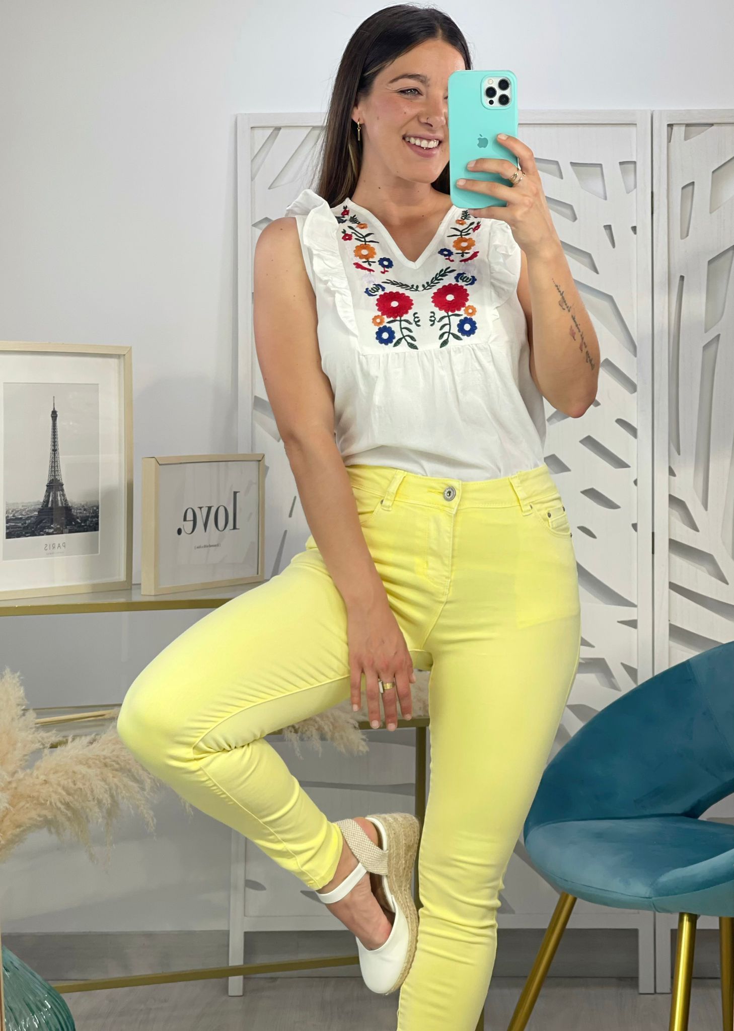 Blusa Bordado Flores - Imagen 3