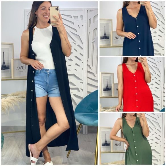 Vestido Chaleco Botones
