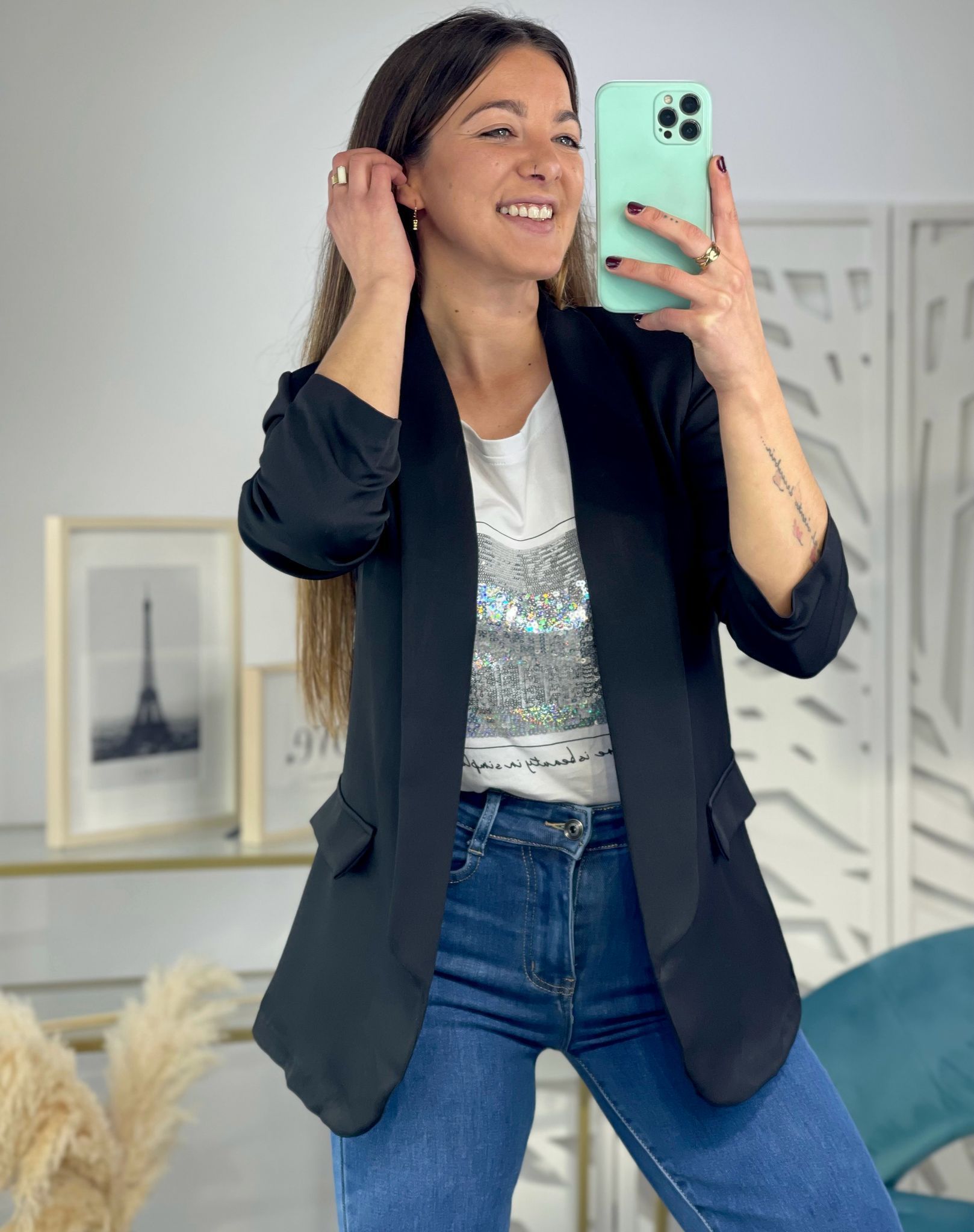 Blazer Básica - Negro - Imagen 2