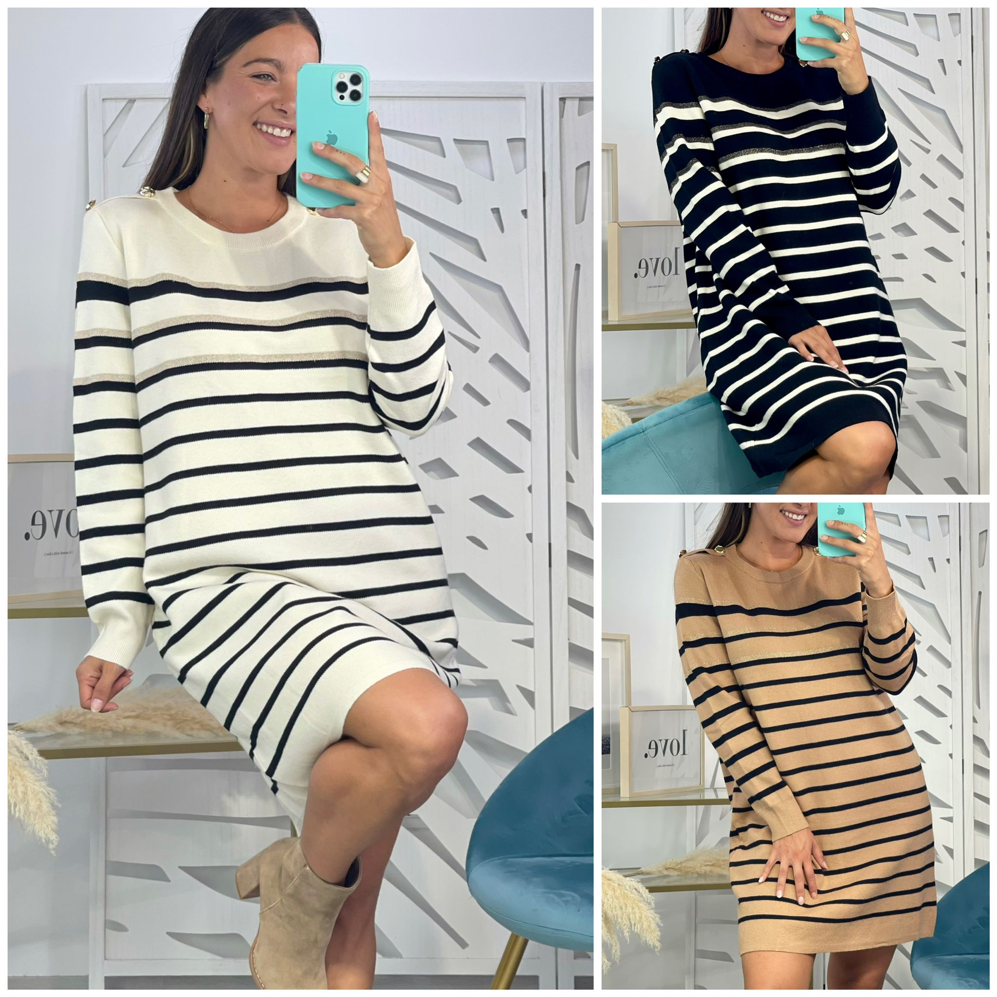 Vestido Rayas Brillo
