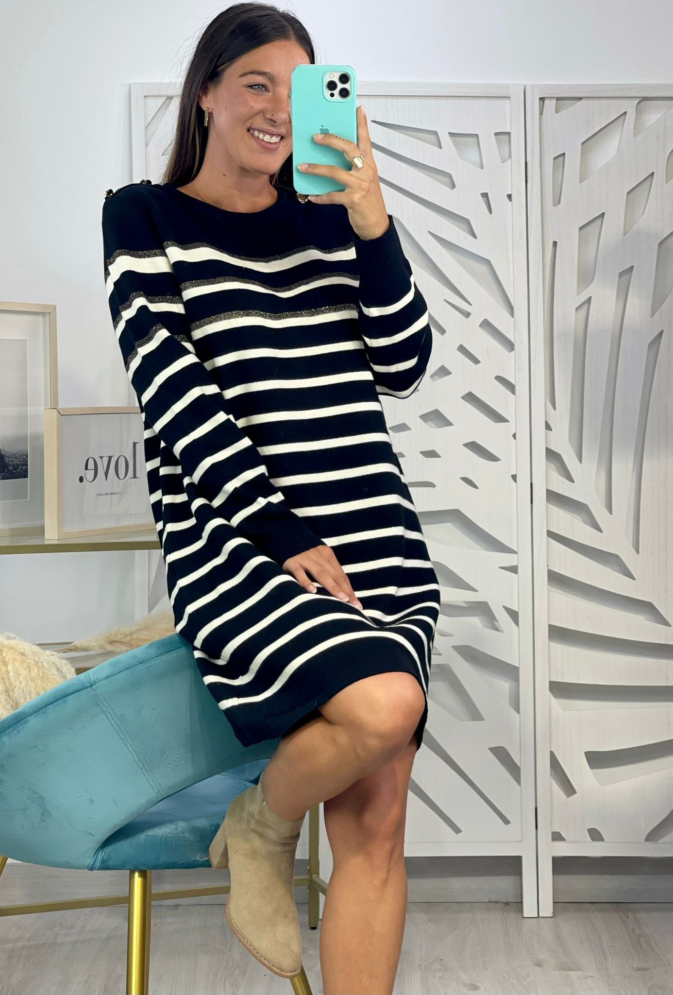 Vestido Rayas Brillo - Imagen 2