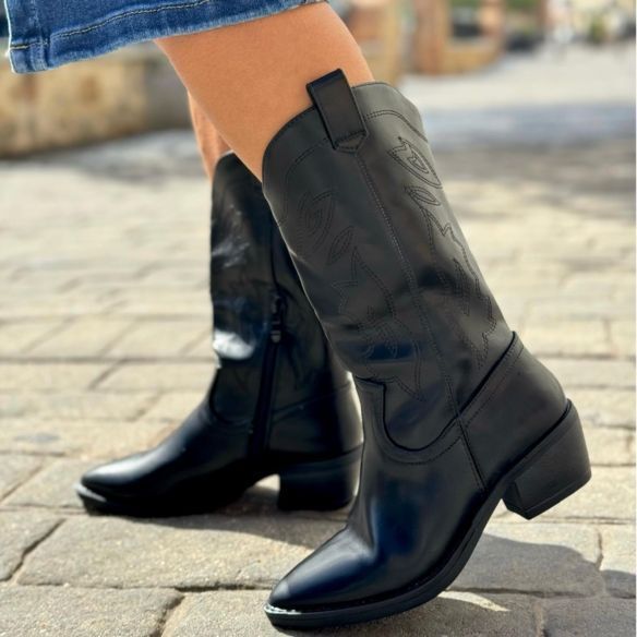 Bota Cowboy Capri - Negra