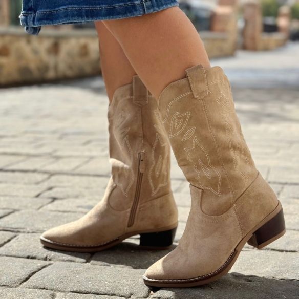 Bota Cowboy Capri - Kakhi