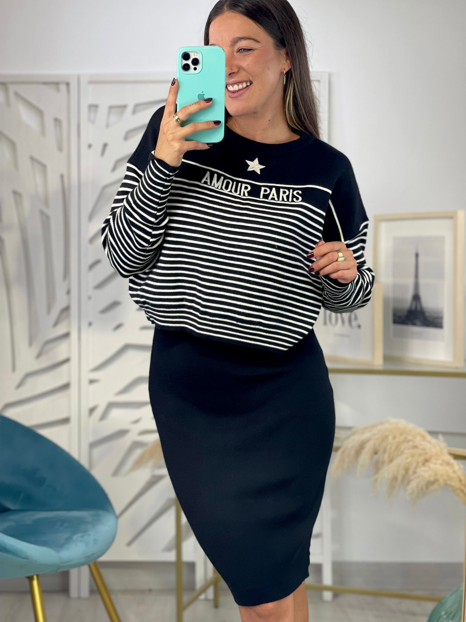 Conjunto Vestido + Jersey Amour Paris - Imagen 9