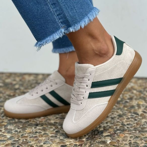 Deportiva Zazú - Beige y Verde