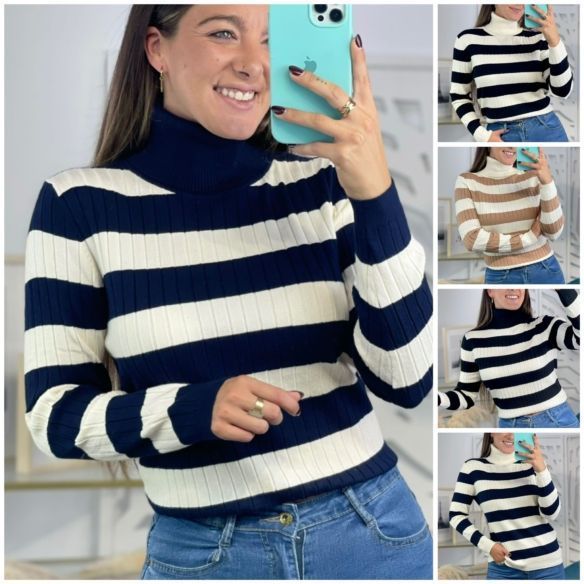 Jersey Cuello Alto Rayas