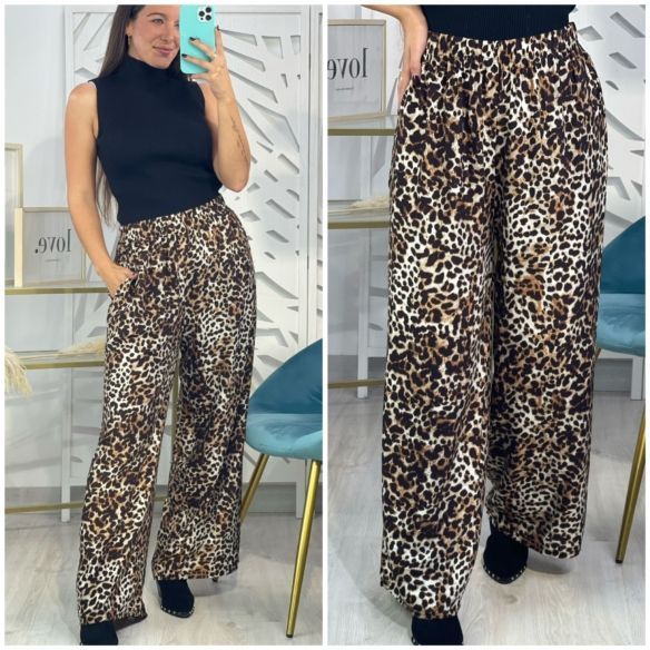 Pantalón Fluido Estampado Leopardo