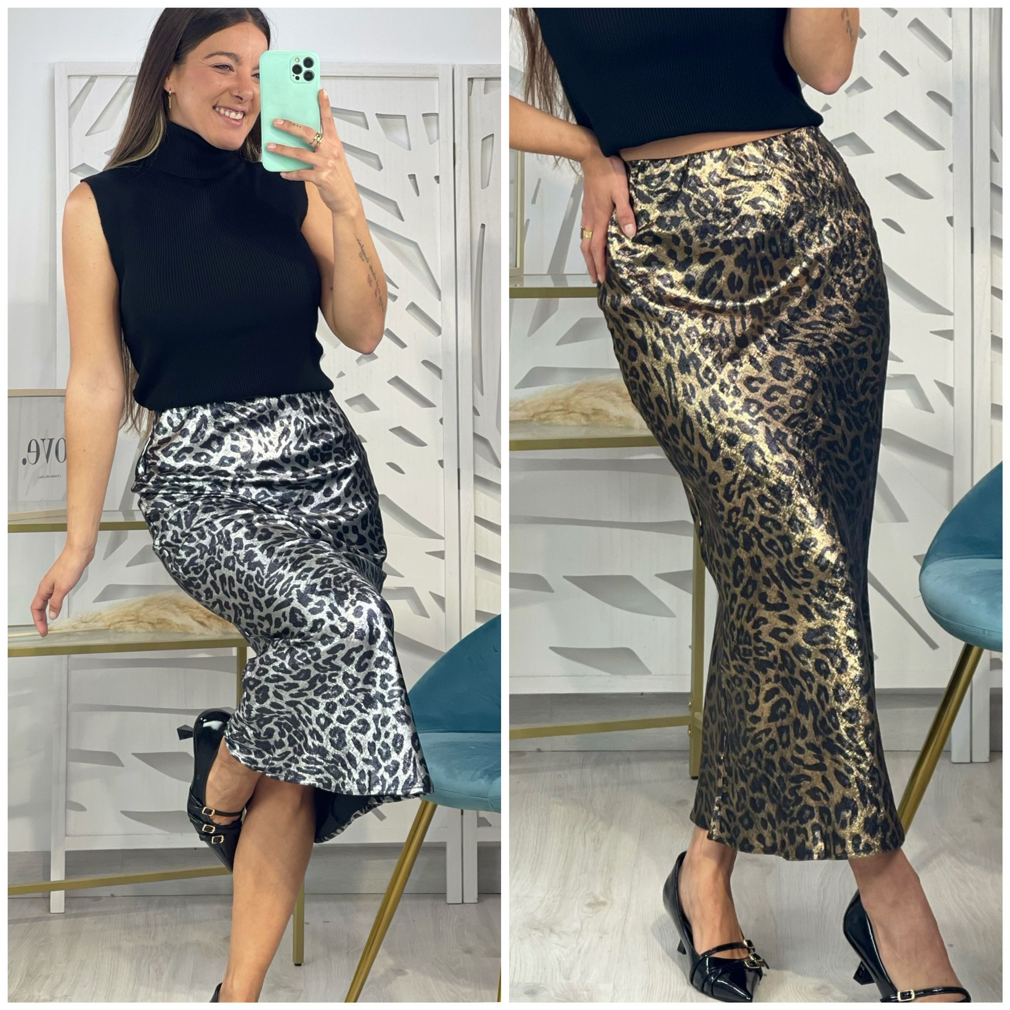 Falda Brillo Animal Print