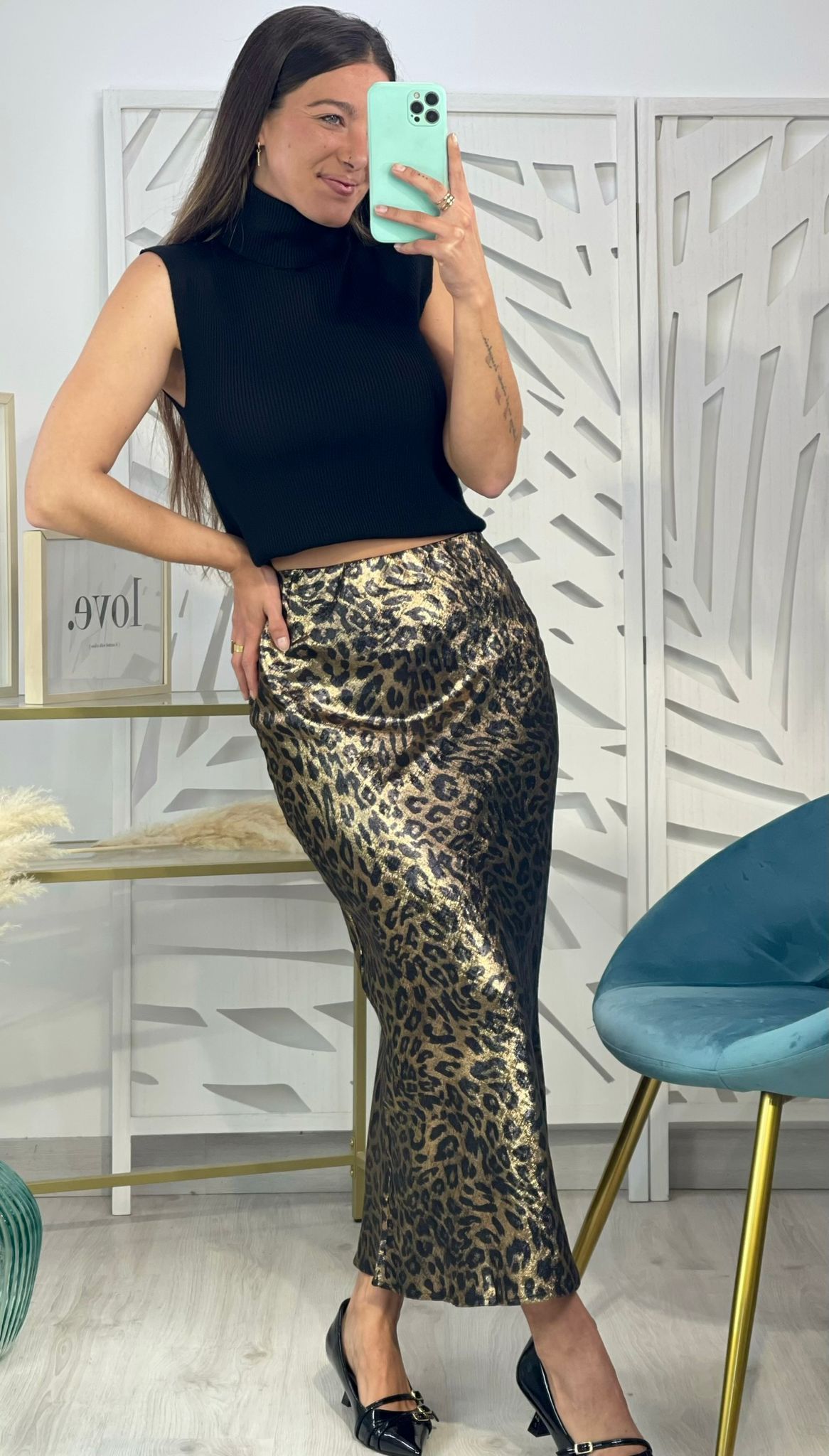 Falda Brillo Animal Print - Imagen 7
