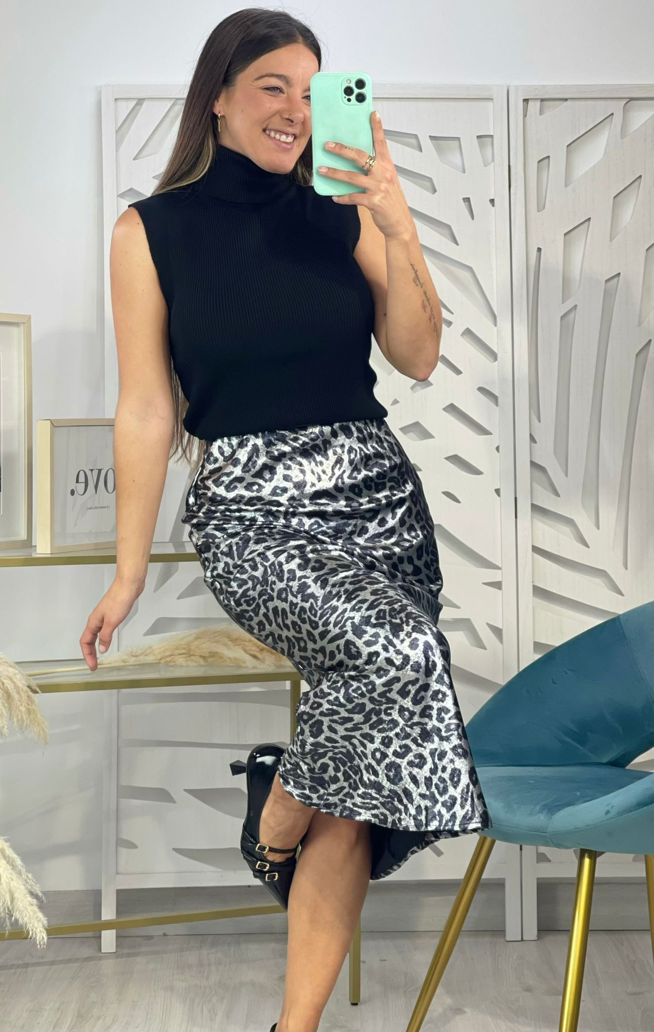 Falda Brillo Animal Print - Imagen 3