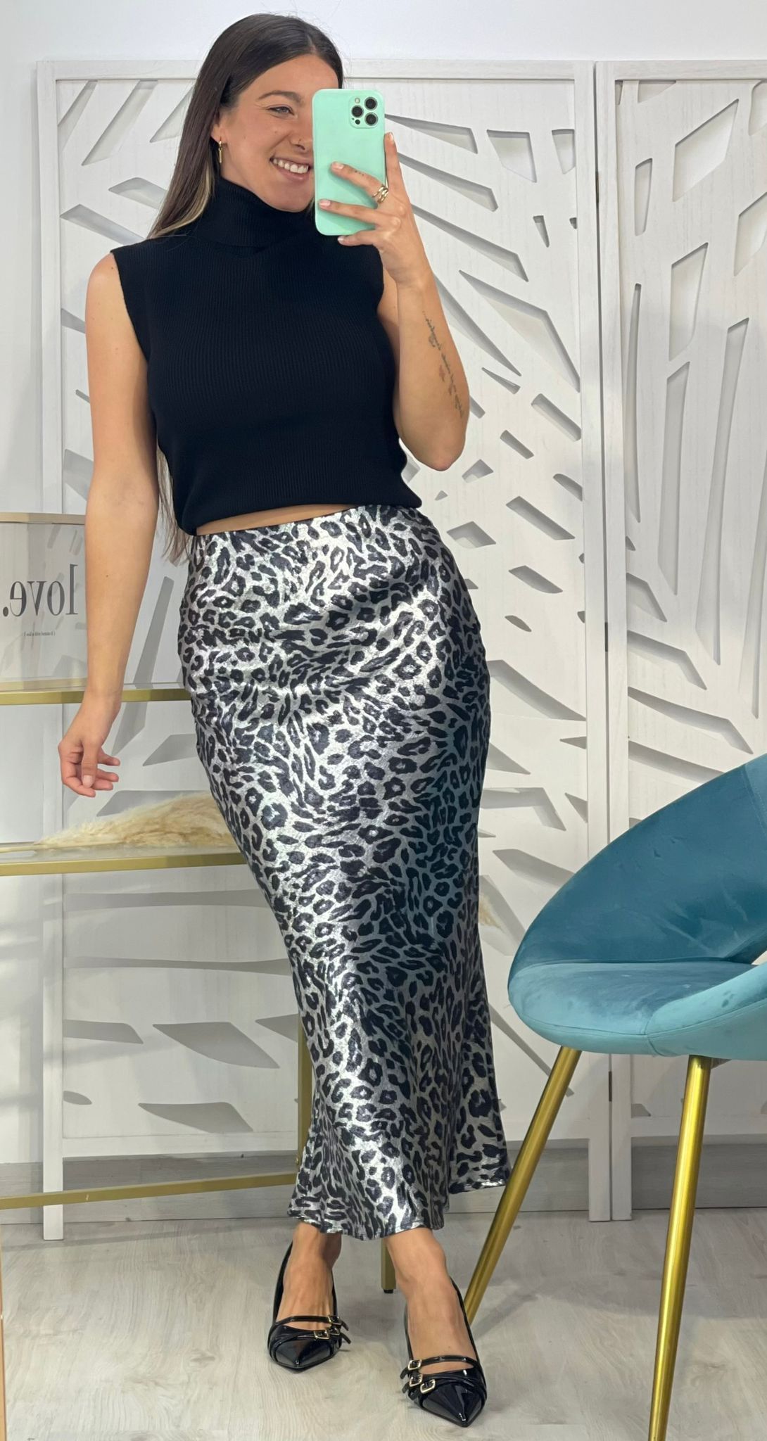 Falda Brillo Animal Print - Imagen 2