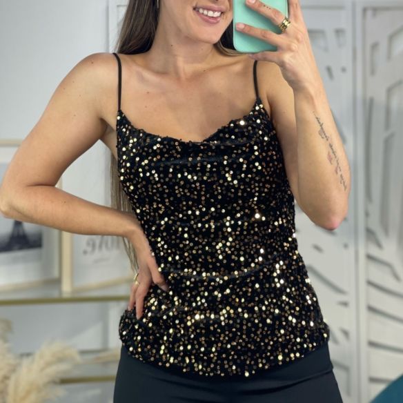 Top Lencero Terciopelo Lentejuelas