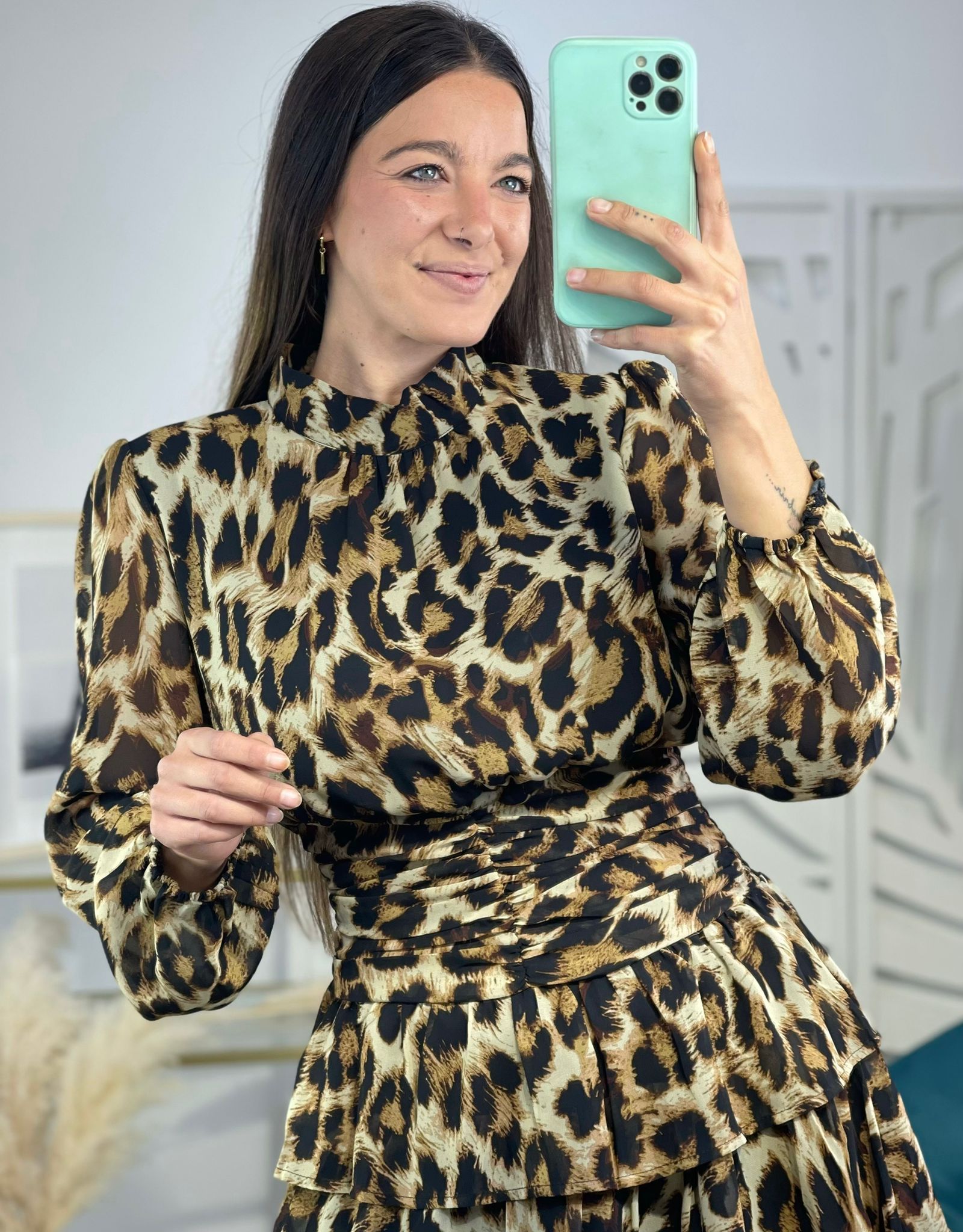Vestido Animal Print Corto - Imagen 3