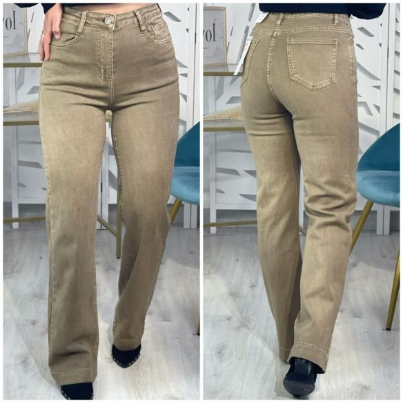 Pantalón Vaquero Wide Leg New- Kakhi