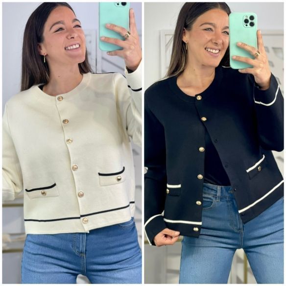 Chaqueta Punto Botones Dorados