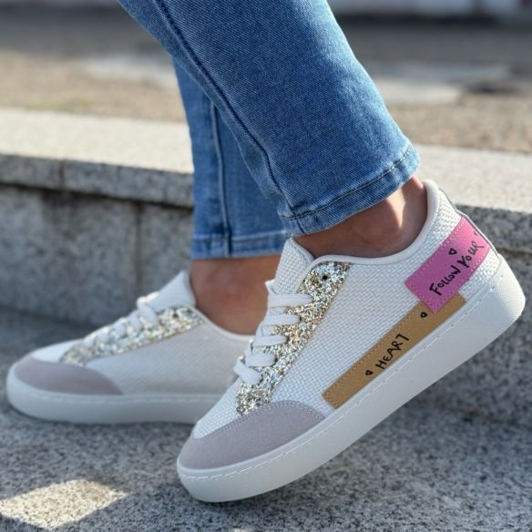 Deportiva Brillos Follow - Beige
