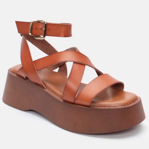 Sandalia Cruzada Mery - Camel