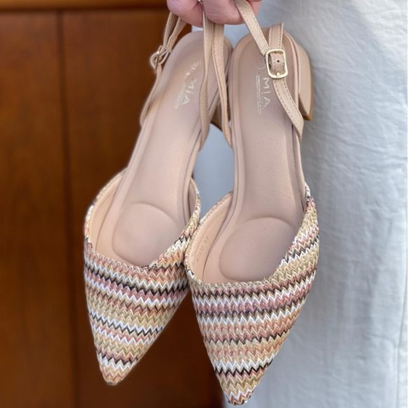 Zapato Rafia Puntera - Beige