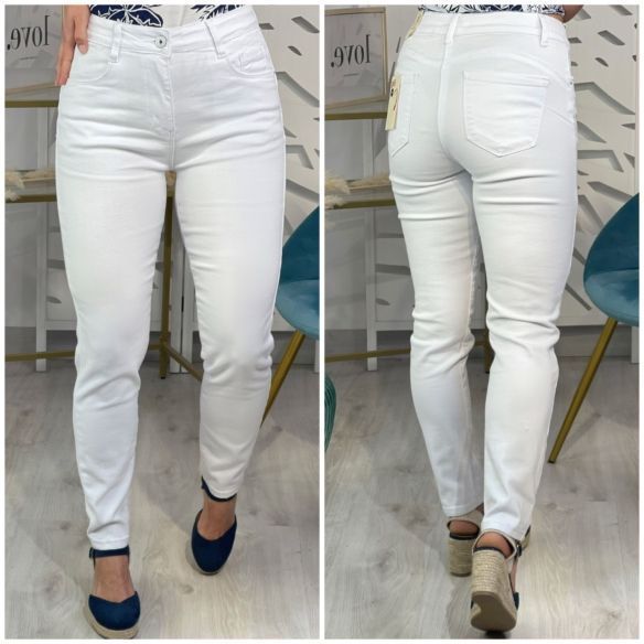 Pantalón Pitillo Plus - Blanco (Tallas 38 hasta 48)