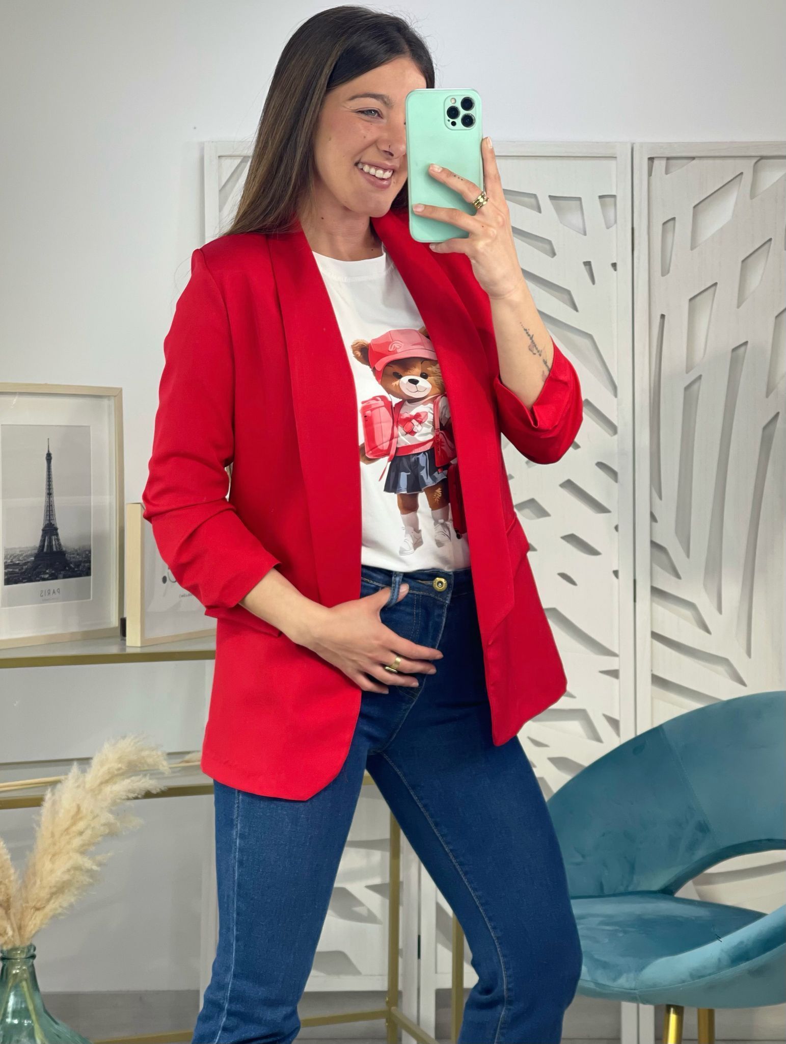 Blazer Manga Recogida - Roja - Imagen 3