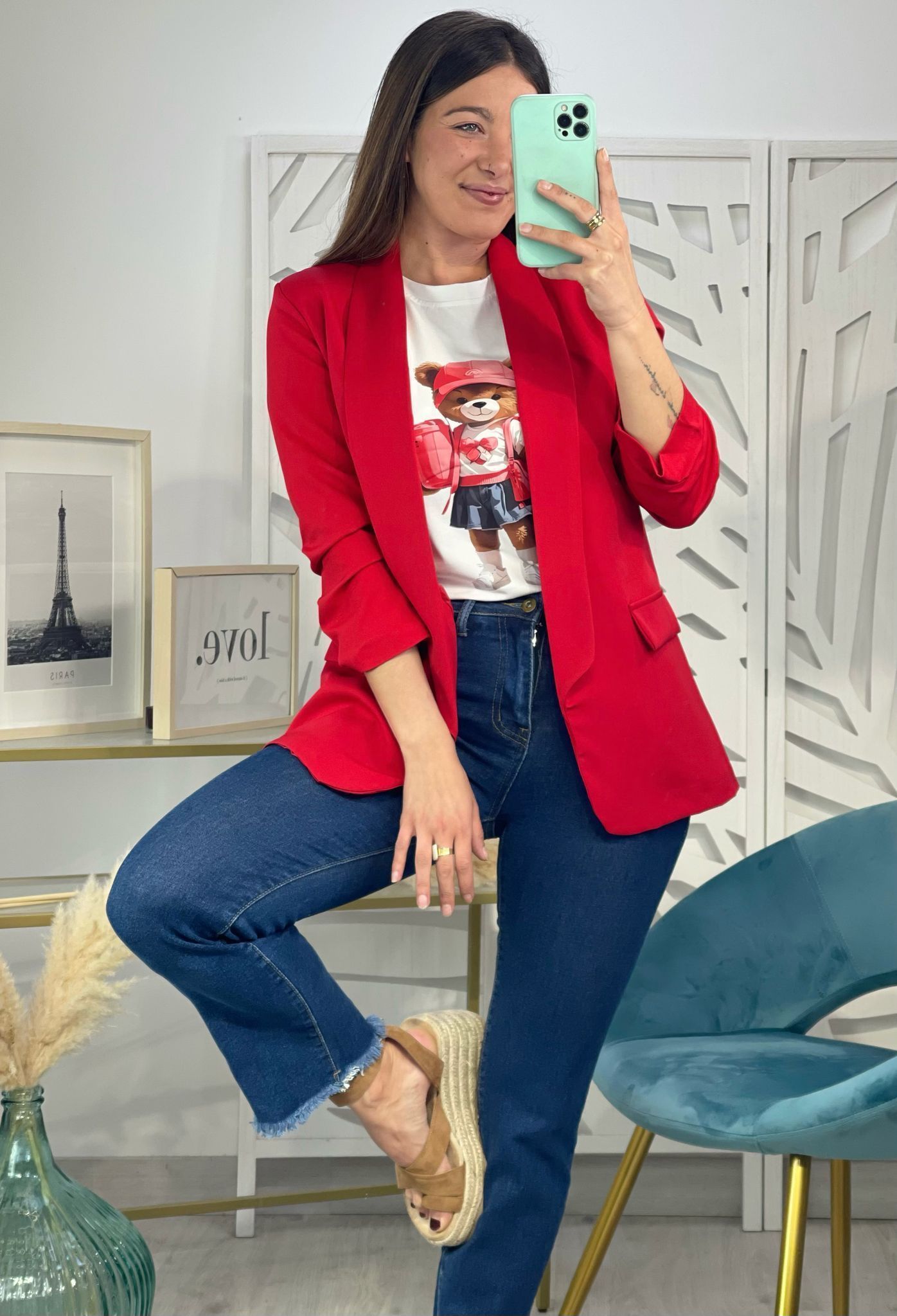 Blazer Manga Recogida - Roja - Imagen 2