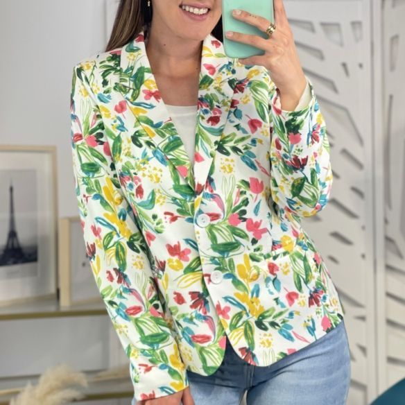 Chaqueta Americana Estampada - Verde