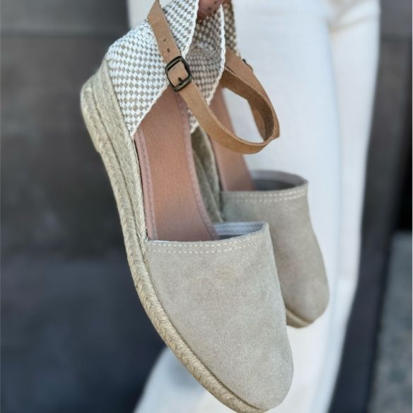 Cuña Piel Rocío - Beige