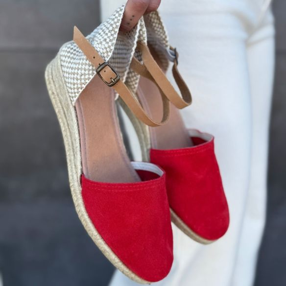 Cuña Piel Rocío - Rojo