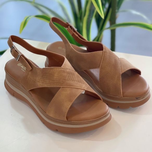 Sandalia Cruzada Olivia - Camel