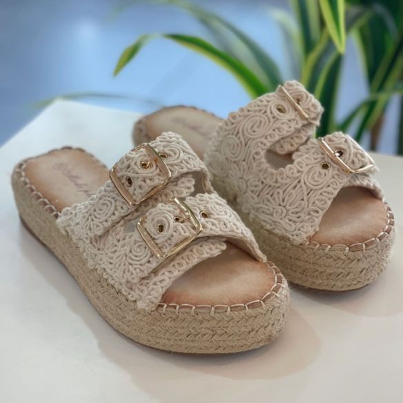 Sandalia Crochet Doble Hebilla