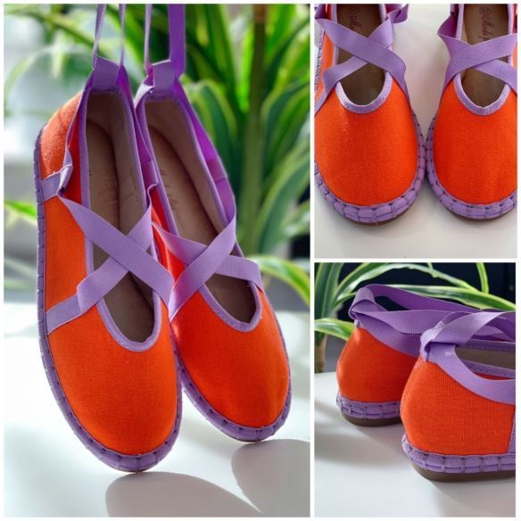 Merceditas Cruzadas Cintas - Naranja