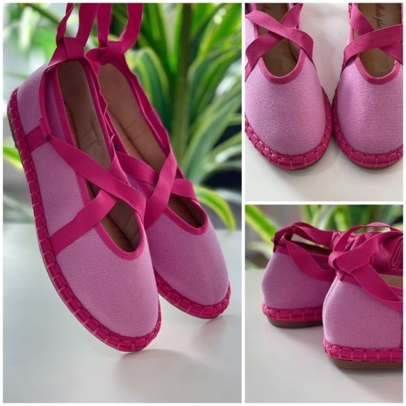 Merceditas Cruzadas Cintas - Rosa