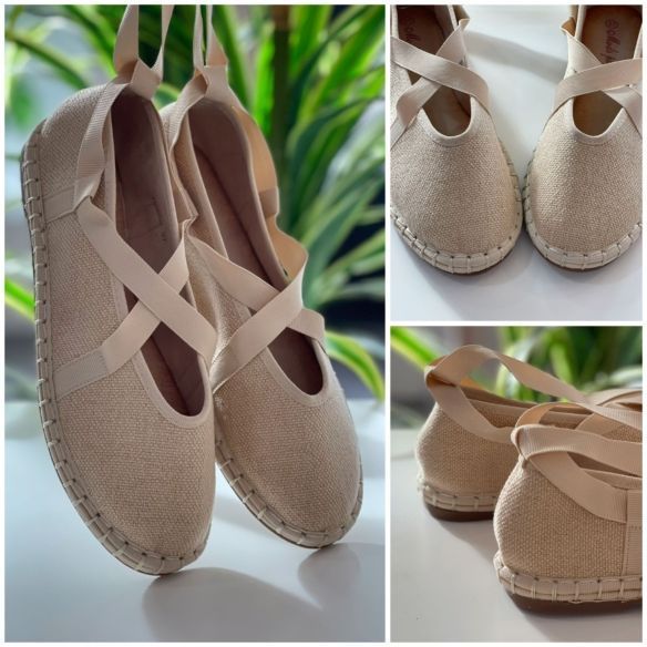 Merceditas Cruzadas Cintas - Beige