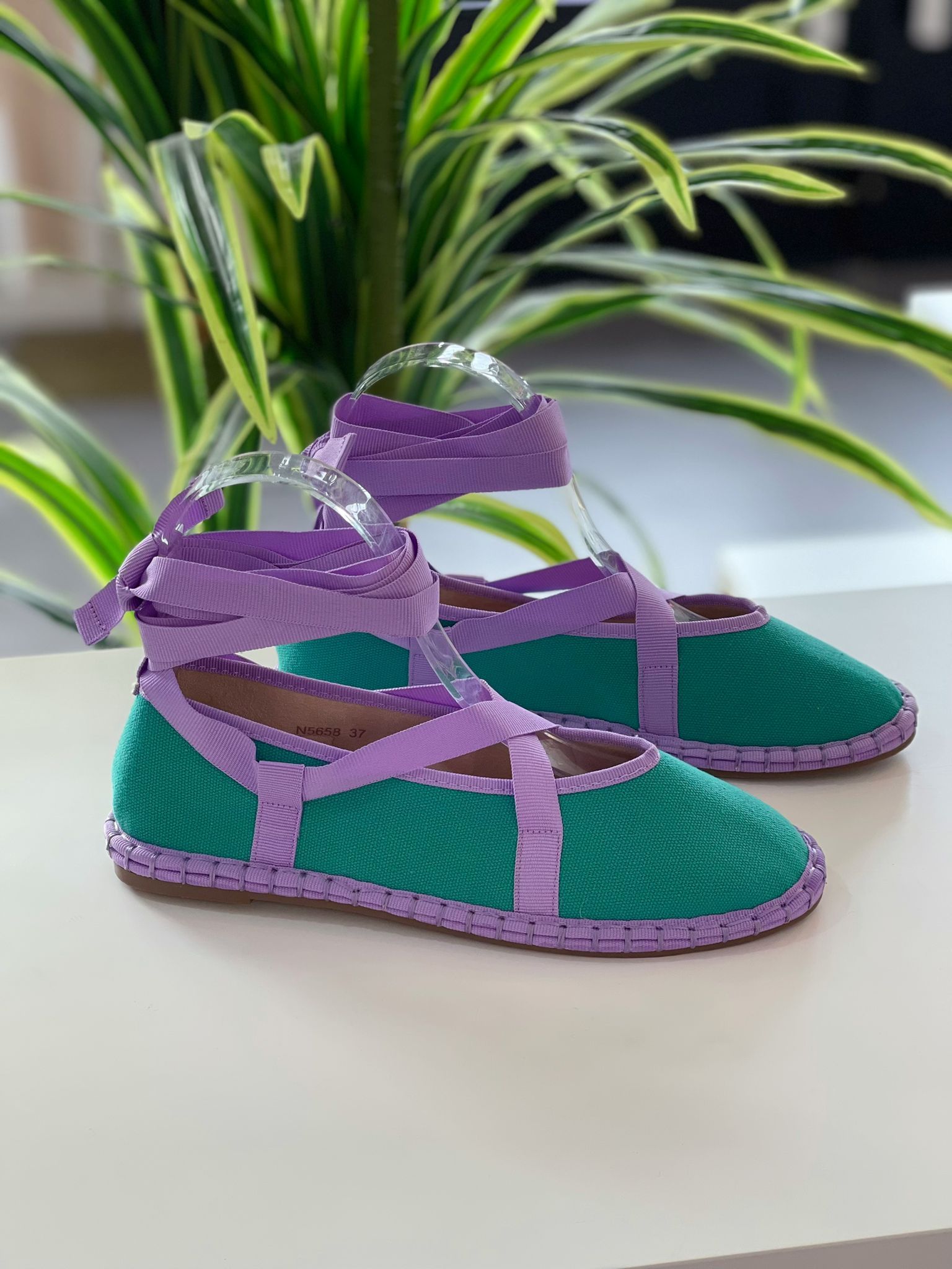 Merceditas Cruzadas Cintas - Verde - Imagen 3