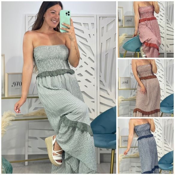 Vestido Largo Vichy