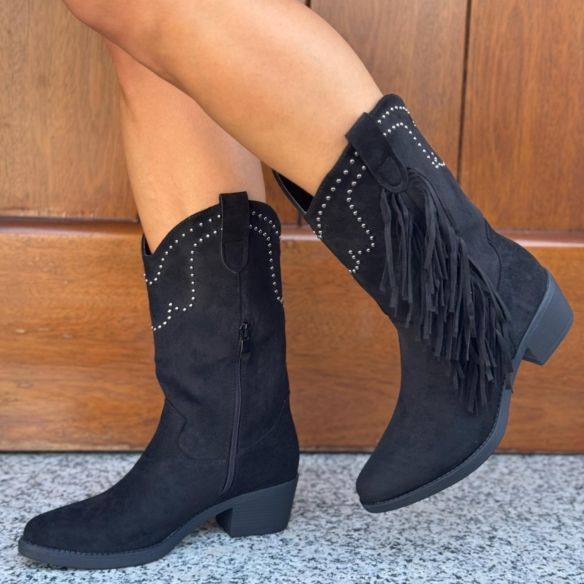 Bota Flecos Tachuelas - Negra